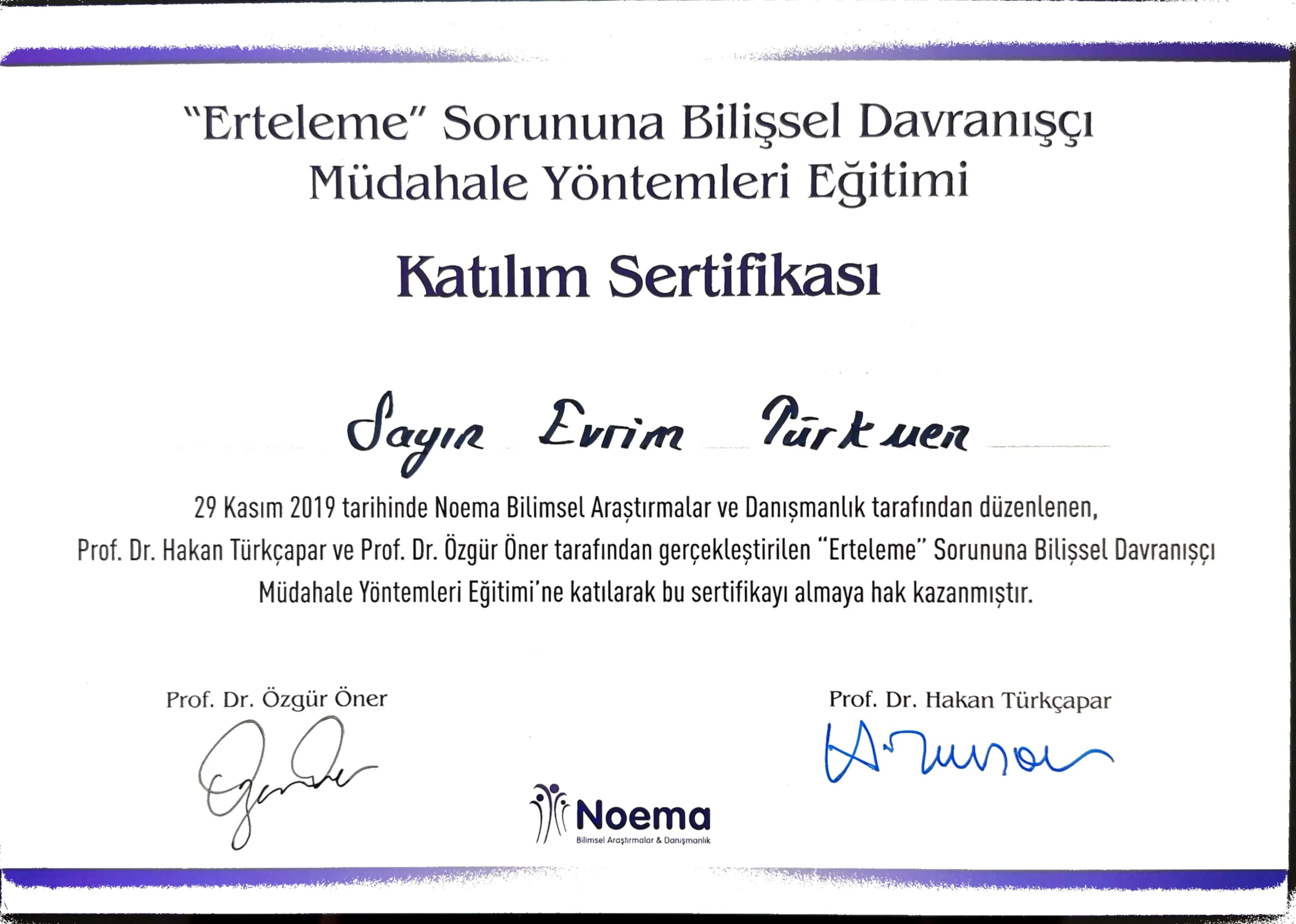 Erteleme Sorununa BDT Müdahale Yöntemleri — Noema (2019)